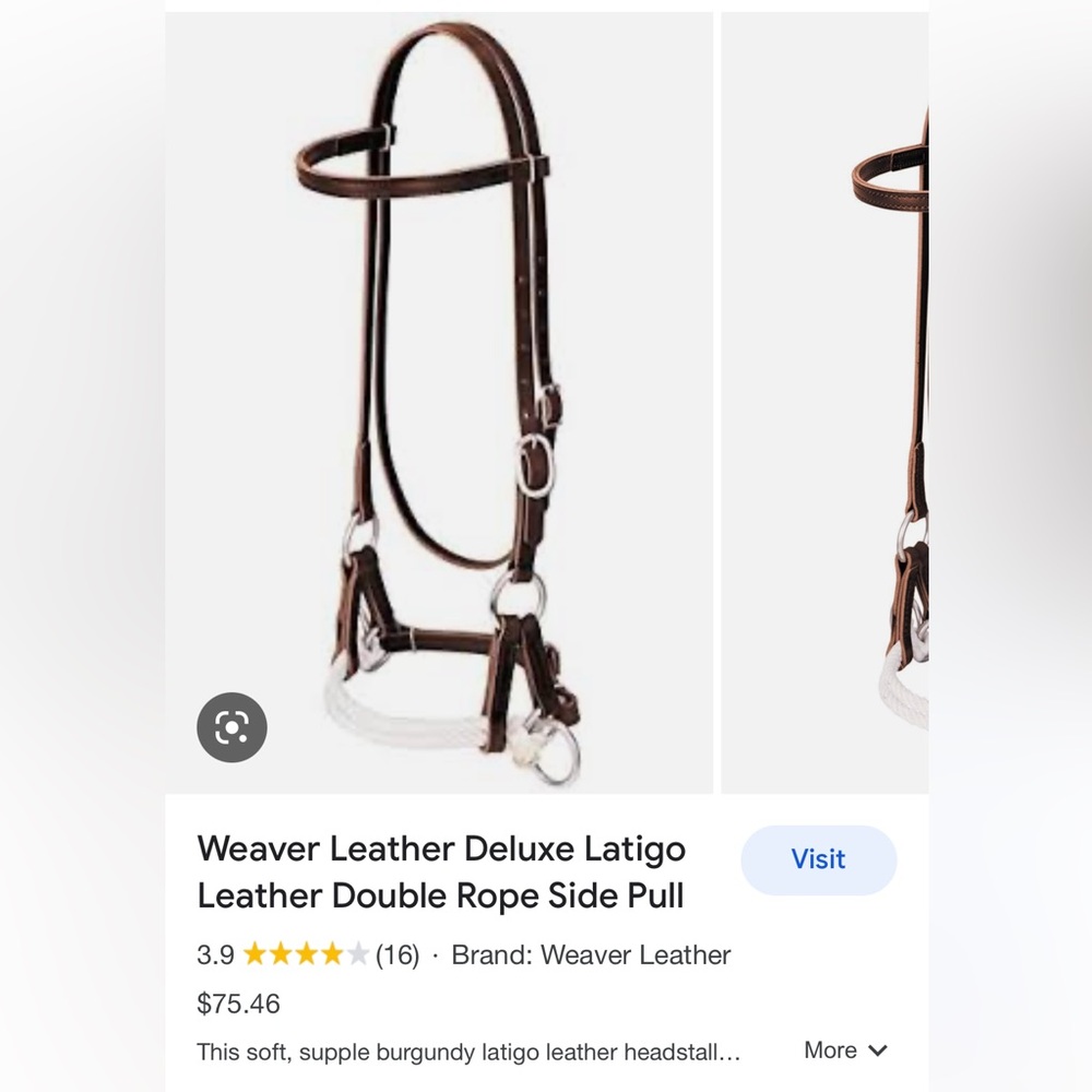 Weaver Leather Deluxe Latigo Leather Side Pull Double Nose